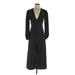 Zara Jumpsuit V Neck 3/4 sleeves: Black Polka Dots Jumpsuits - Women's Size X-Small