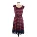 Halogen Casual Dress - A-Line Scoop Neck Sleeveless: Burgundy Dresses - Women's Size 6