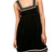 Free People Dresses | Free People Velvet Scandinavian Snowflake Embroidered Mini Dress, Black, M | Color: Black/White | Size: M