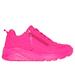 Skechers Girl's Uno Lite - Neon Zip Sneaker | Size 12.0 | Hot Pink | Synthetic | Machine Washable