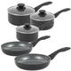 Progress COMBO-8965 Marble Ceramic Pan Set – 5 Piece 20/24 cm Frying Pans, 16/18/20 cm Saucepans, Healthy Ceramic Non-Stick Coating, PFAS-Free, Induction Hob Suitable, Lightweight Aluminium Cookware