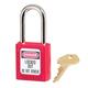 Master Lock 410RED Thermoplastisches Sicherheitsvorhängeschloss für Mechanische Verriegelungen, Rot, Bügel 3,8 x 2 cm