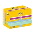 Post-it Haftnotizen Super Sticky, mehrfarbig, 12 Stück, 47,6 x 47,6 mm (2 Stück)