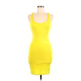 See You Monday Cocktail Dress - Bodycon Scoop Neck Sleeveless: Yellow Dresses - Women's Size Medium