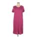 Jessica Simpson Casual Dress - Shift Scoop Neck Short sleeves: Burgundy Solid Dresses - Women's Size X-Large