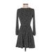 Banana Republic Factory Store Casual Dress - A-Line Crew Neck Long sleeves: Black Dresses - Women's Size 2X-Small Petite