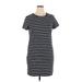 Old Navy Casual Dress - Shift Crew Neck Short sleeves: Black Print Dresses - Women's Size X-Large