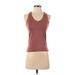 Allyson Felix x Athleta Active Tank Top: Burgundy Solid Activewear - Women's Size Small