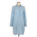 Old Navy Casual Dress - Shift Collared 3/4 sleeves: Blue Print Dresses - Women's Size Medium