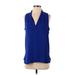 Vince Camuto Sleeveless Blouse: Blue Tops - Women's Size Small