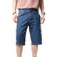 FULYA Summer Men's Plus Size Loose Denim Shorts Street Workwear Jeans Polyester Patchwork Shorts Men