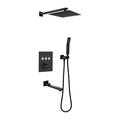 Concealed Thermostatic Valve Shower Mixer Set Square Shower System Shower Head and Hose Set Black lofty ambition