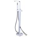 Freestanding Bath Taps with Handheld Bathroom Tub Tap Filler Single Lever Bath Taps with Mixer Shower Floor Mounted Bathtub Tap Bathroom Shower System Chrome,Wall Outlet lofty ambition