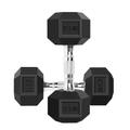 NTEK Hex Dumbbells, Dumbbell Weights for Weight Training, Cast Iron Chrome Dumbbell, Poly Rubber Encased Dumbbell, Portable Hand Weights Dumbbell Home Gym Workout (12.5 Kilograms, PACK OF 2)
