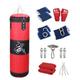 Hanging Unfilled Bag Fillable Punching Bag Fitness Workout with Gloves Boxing Sandbag for Kids Home Gym Kickboxing Taekwondo, Red 120cm