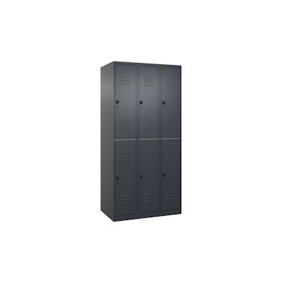 C+P Spind Classic PLUS, 6 Abteile, HxBxT 185x90x50cm, Sicherheitsdrehriegel, Anthrazit von PROREGAL Image