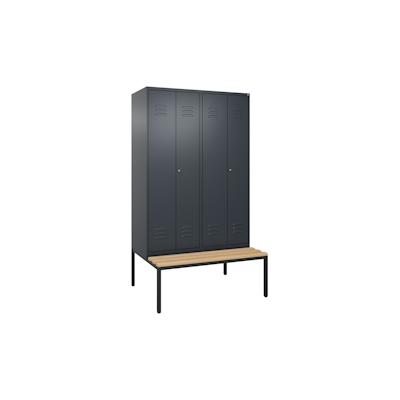 C+P Doppel-Spind Classic PLUS Buche untergebaute Bank 4 Abteile, HxBxT 212x120x82cm, Zylinderschloss, Anthrazit von PROREGAL Image