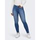 Ankle-Jeans ONLY "ONLBLUSH MID SK ANK RW DNM REA1319 NOOS" Gr. XL (42), Länge 32, blau (medium blue denim) Damen Jeans Ankle 7/8