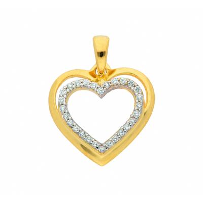Kette ohne Anhänger ADELIA´S "333 Gold Anhänger Herz mit Zirkonia", gold, Halsketten, Damen, Schmuckset - Set mit Halskette Image