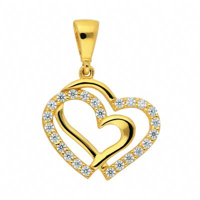 Kette mit Anhänger ADELIA´S "333 Gold Anhänger Herz mit Zirkonia", gold, Halsketten, Damen, Gelbgold 333, Schmuckset - Set mit Halskette Image