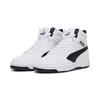 Sneaker PUMA "REBOUND V6 MID JR", Kinder, Gr. 35,5, schwarz-weiß (puma weiß, puma schwarz), sportlich, Schuhe