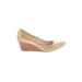 Cole Haan Heels: Slip On Wedge Casual Tan Solid Shoes - Women's Size 10 - Pointed Toe