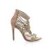 Cape Robbin Heels: Tan Print Shoes - Women's Size 7 - Open Toe