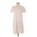 Universal Thread Casual Dress - Mini Crew Neck Short sleeves: Tan Print Dresses - Women's Size X-Small