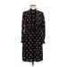 Tory Burch Casual Dress - Mini High Neck Long sleeves: Black Polka Dots Dresses - Women's Size 0