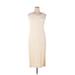 Casual Dress - Midi: Ivory Print Dresses - Women's Size 14 Petite