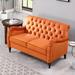 House of Hampton® Francy 54.72" Velvet Square Arm Loveseat Velvet in Orange/Black | 33.07 H x 54.72 W x 33.07 D in | Wayfair