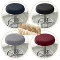 Juste de chaise ronde lavable housse de chaise de tabouret de bar anti-salissure extensible en