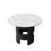 Wrought Studio™ 42.12"Modern Round Dining Table w/ Printed White Marble Table Top For Dining Room, Kitchen, Living Room in White/Black | Wayfair