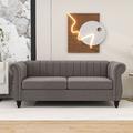 House of Hampton® Joya Upholstered Sofa w/ Rolling Arms & Solid Wood Legs for Living Room Polyester in Gray | 31.5 H x 82.5 W x 36 D in | Wayfair