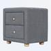 Latitude Run® Teddy Fleece Nightstand w/ 2 Drawers Wood/Upholstered in Gray | 20.9 H x 21.3 W x 16.5 D in | Wayfair