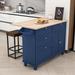 Red Barrel Studio® Rosauro Dining Table Set w/ Storage Cabinet, 4 Drawers & Towel Rack Wood in Blue | 37.6 H x 51.3 W x 30.5 D in | Wayfair