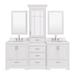 Ariel Bath Stafford 84.25" Double Bathroom Vanity w/ Quartz Top w/ Mirror Wood/Quartz Top in White | 89 H x 84.25 W x 22 D in | Wayfair M085DCQOWHT