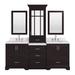 Ariel Bath Stafford 84.25" Double Bathroom Vanity w/ Quartz Top w/ Mirror Wood/Quartz Top in Brown | 89 H x 84.25 W x 22 D in | Wayfair M085DCQOESP