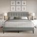 Winston Porter Kearn Tufted Low Profile Platform Bed Upholstered/Polyester in Gray | 44.32 H x 58.12 W x 79.39 D in | Wayfair