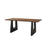 Orren Ellis Modern simple table industrial style walnut color desk dining table Wood in Black/Brown/Green | 29.5 H x 110.2 W x 39.3 D in | Wayfair