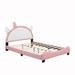Zoomie Kids Alexsondra Upholstered Platform Bed Upholstered in Pink | 55.48 H x 44.68 W x 79.88 D in | Wayfair 6F0B954B058046C28473B4E3EE399CAA