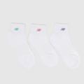 New Balance white kids logo ankle socks 3 pack