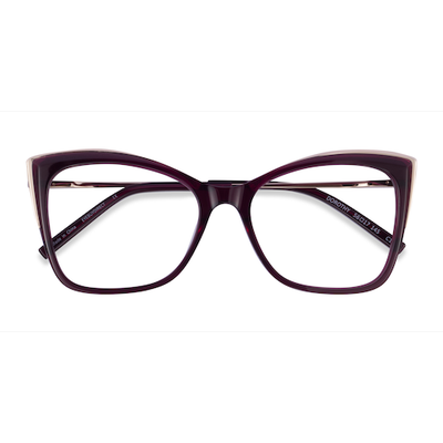 Female s horn Clear Purple Gold Acetate,Metal Prescription eyeglasses - Eyebuydirect s Dorothy