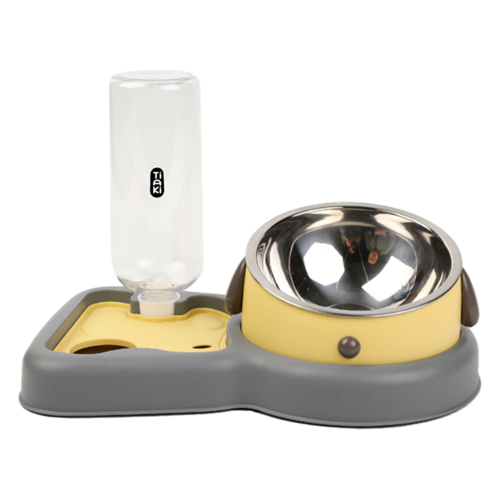 Distributore di acqua e ciotola per alimenti 2in1 TIAKI - 200 ml ciotola per alimenti + 500 ml bottiglia