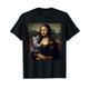 Damen Mona Lisa Katze Kunstmalerei Lustige T-Shirt