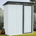 Outdoor Storage Shed BTMWAY 5 x3 Backyard Storage Shed Steel Garden Shed with Lockable Door Vents Metal Bike Tool Shed Storage House Vertical Storage Shed for Backyard Patio Lawn Brown R3120