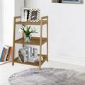 Fionafurn 3-Tier Ladder Shelf Pine Plant Stand for Living room Balcony Leaning Bookshelf 29 Natural