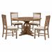 Walnut 5-Piece Extendable Dining Table Set with 4 Dining Chairs