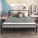 Queen Size Metal Bed Frame, Queen Size Platform Bed with Vintage Headboard and Footboard
