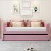 Pink Home Queen Size Cabinet Murphy Bed Wall Bed with Big Drawer and a set of Sockets & USB Ports